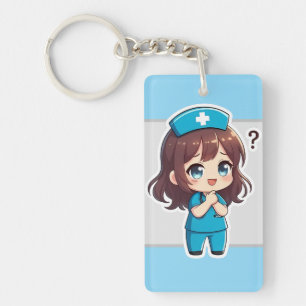 Original Chibi Nurse - The Questioning Moment Keychain