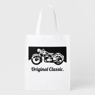 Original Classic Motorcycle Custom Reusable Grocery Bag
