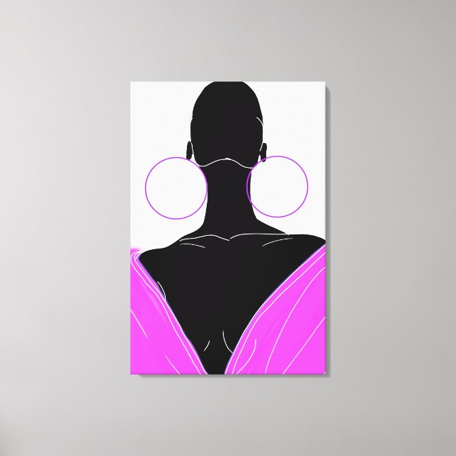 Original cobbles - deep pink canvas print (Front)