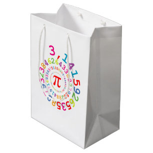 Original colors spiral of digits Pi number 3,14... Medium Gift Bag