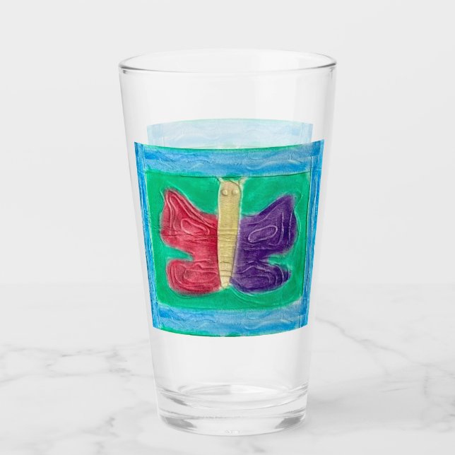 Original Colourful Butterfly | Centre | Glass (Front)