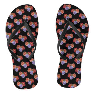original colourful rose flowers pattern floral flip flops