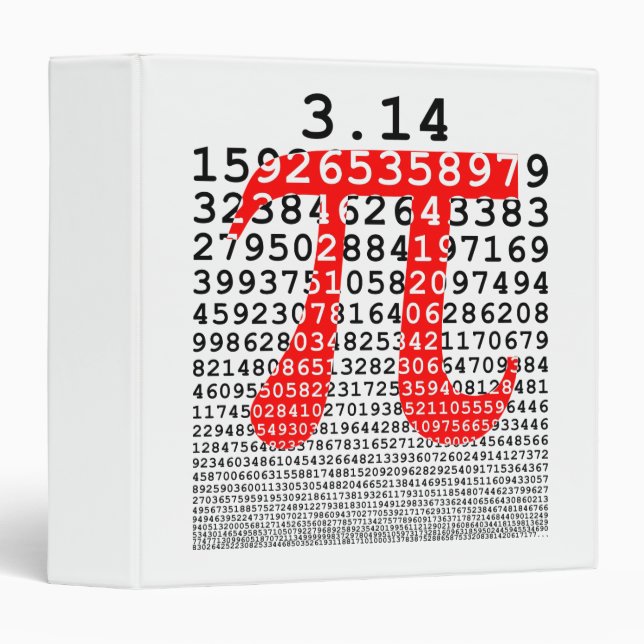 Original colours number pi day mathematical symbol binder (Front/Spine)