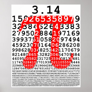 Original colours number pi day mathematical symbol poster
