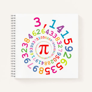 Original colours spiral of digits Pi number 3,14.. Notebook