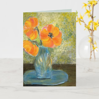 Original Contemporary Fine Art Floral Painting Card