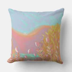 Original Contemporary “The Lake” Artwork Throw Pillow