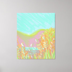 Original Contemporary “The Lake” Triptych Artwork  Canvas Print