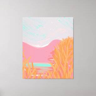 Original Contemporary “The Lake” Triptych Artwork  Canvas Print