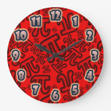 ORIGINAL Crazy Pi Numbers - Red CLOCK