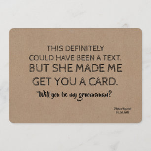 Original Creative and Funny GROOMSMAN Invitation