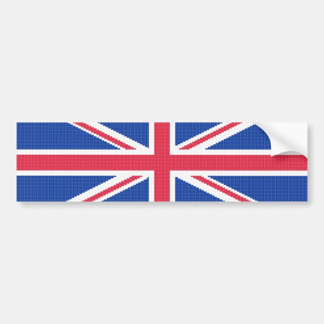Original cross-stitch design Union Jack Bumper Sticker (Front)