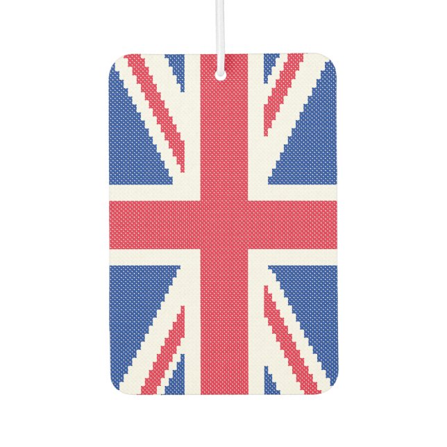 Original cross-stitch design Union Jack Car Air Freshener (Front)
