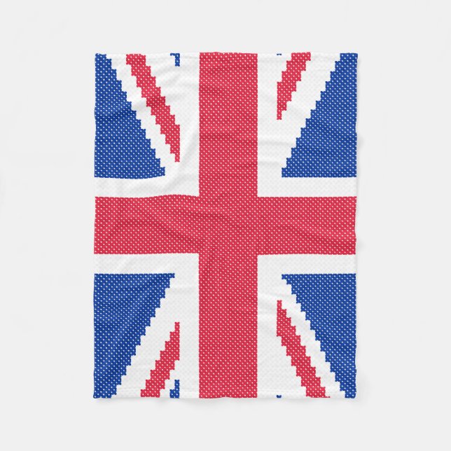 Original cross-stitch design Union Jack Fleece Blanket (Front)