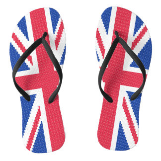Original cross-stitch design Union Jack Flip Flops