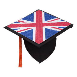 Original cross-stitch design Union Jack Graduation Cap Topper