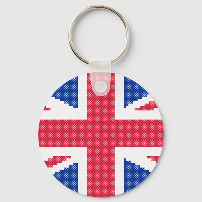 Original cross-stitch design Union Jack Keychain (Front)