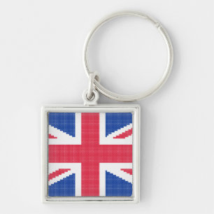 Original cross-stitch design Union Jack Keychain