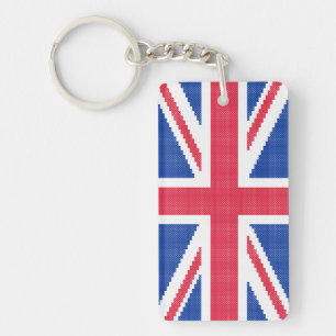 Original cross-stitch design Union Jack Keychain