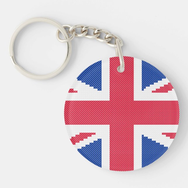 Original cross-stitch design Union Jack Keychain (Front)