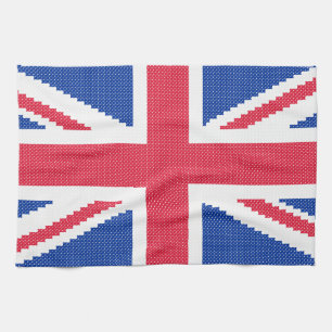 Original cross-stitch design Union Jack Kitchen Towel