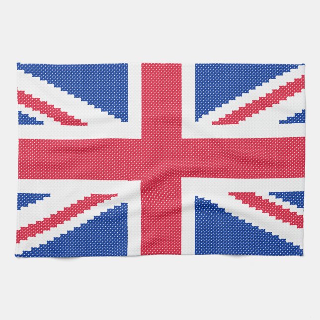 Original cross-stitch design Union Jack Kitchen Towel (Horizontal)