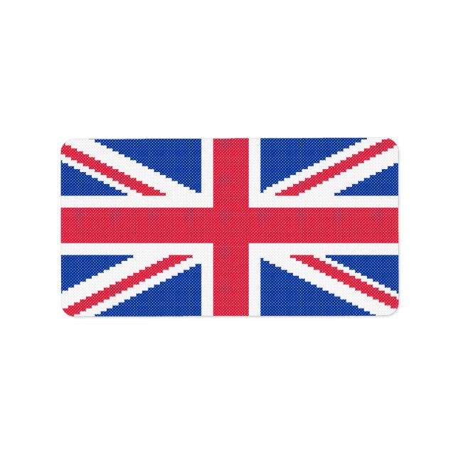 Original cross-stitch design Union Jack Label (Front)