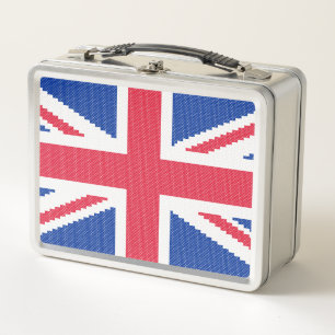Original cross-stitch design Union Jack Metal Lunch Box
