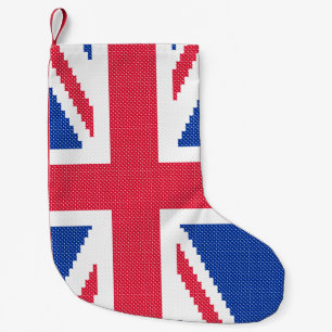 Original cross-stitch design Union Jack Small Christmas Stocking