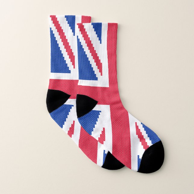 Original cross-stitch design Union Jack Socks (Pair)