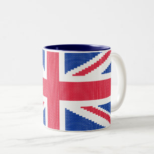 Original cross-stitch design Union Jack Two-Tone Coffee Mug