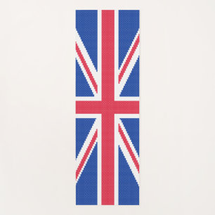 Original cross-stitch design Union Jack Yoga Mat
