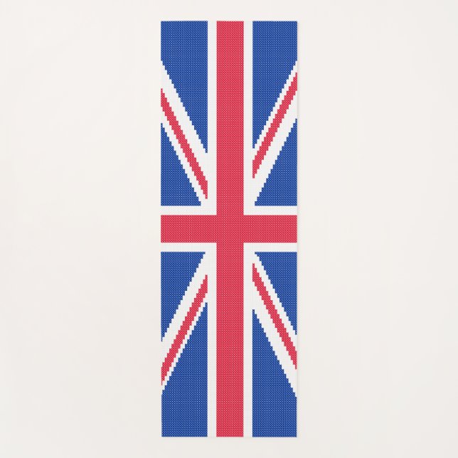 Original cross-stitch design Union Jack Yoga Mat (Front)