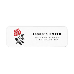 Original cross-stitch flower design Red rose