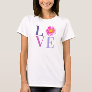 Original cute PINK LOVE FLOWER WORD. Love concept T-Shirt