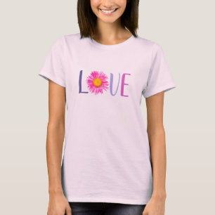 Original cute PINK LOVE FLOWER WORD. Love concept T-Shirt