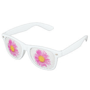 Original cute single PINK FLOWER blossom plant Retro Sunglasses