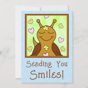 (Original) Cute Snail Sending Smiles Greeting Card