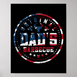 Original Dads Bbq Dads Byckyard Grilling America F Poster