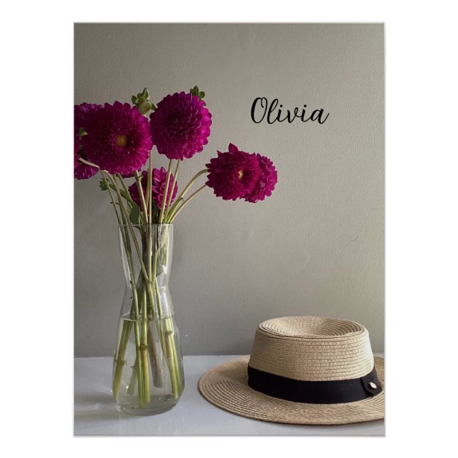 Original Dahlia Print With Custom Name (Front)