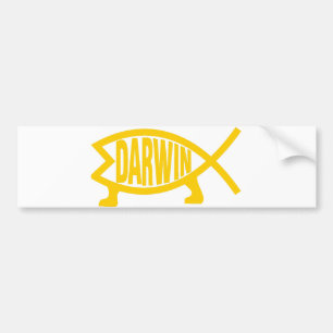 Original Darwin Fish (Mustard) Bumper Sticker
