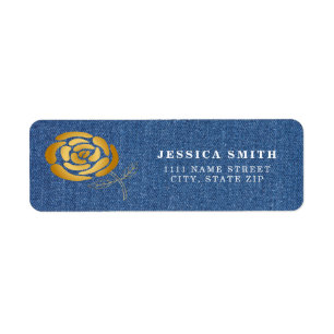 Original denim cute Golden rose for Celebration