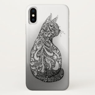 Original design black and white decorated cat Case-Mate iPhone case
