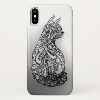Original design black and white decorated cat Case-Mate iPhone case