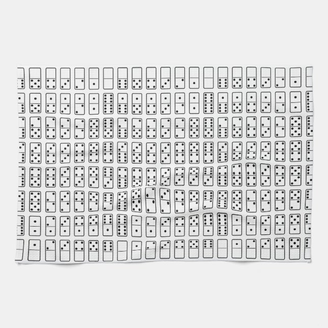 Original design black and white Domino symbols Kitchen Towel (Horizontal)