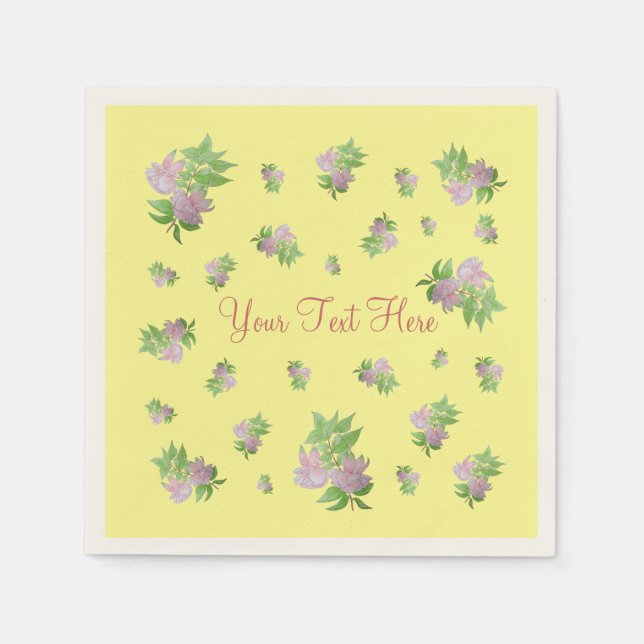 original design of pretty pink flowers napkin (Front)