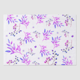 Original design of purple flowers and branches tissue paper