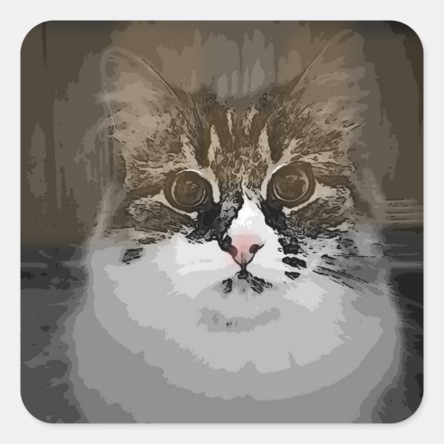 Original Design Siberian Cat Stickers (Front)