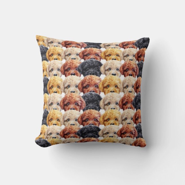 Original design,Toy poodle painting print by Miart Throw Pillow (Front)