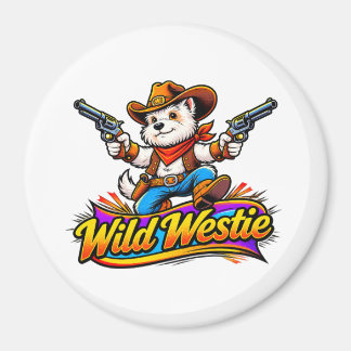 Original Design Westie Dog Cowboy Magnet
